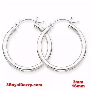 Plain Round Hoop Earring 14kt gold layer on 925