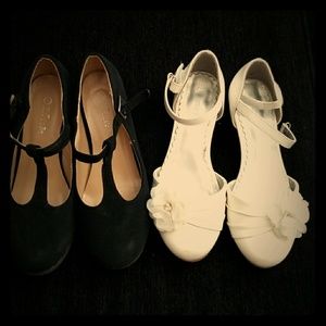 Girls black wedge size1