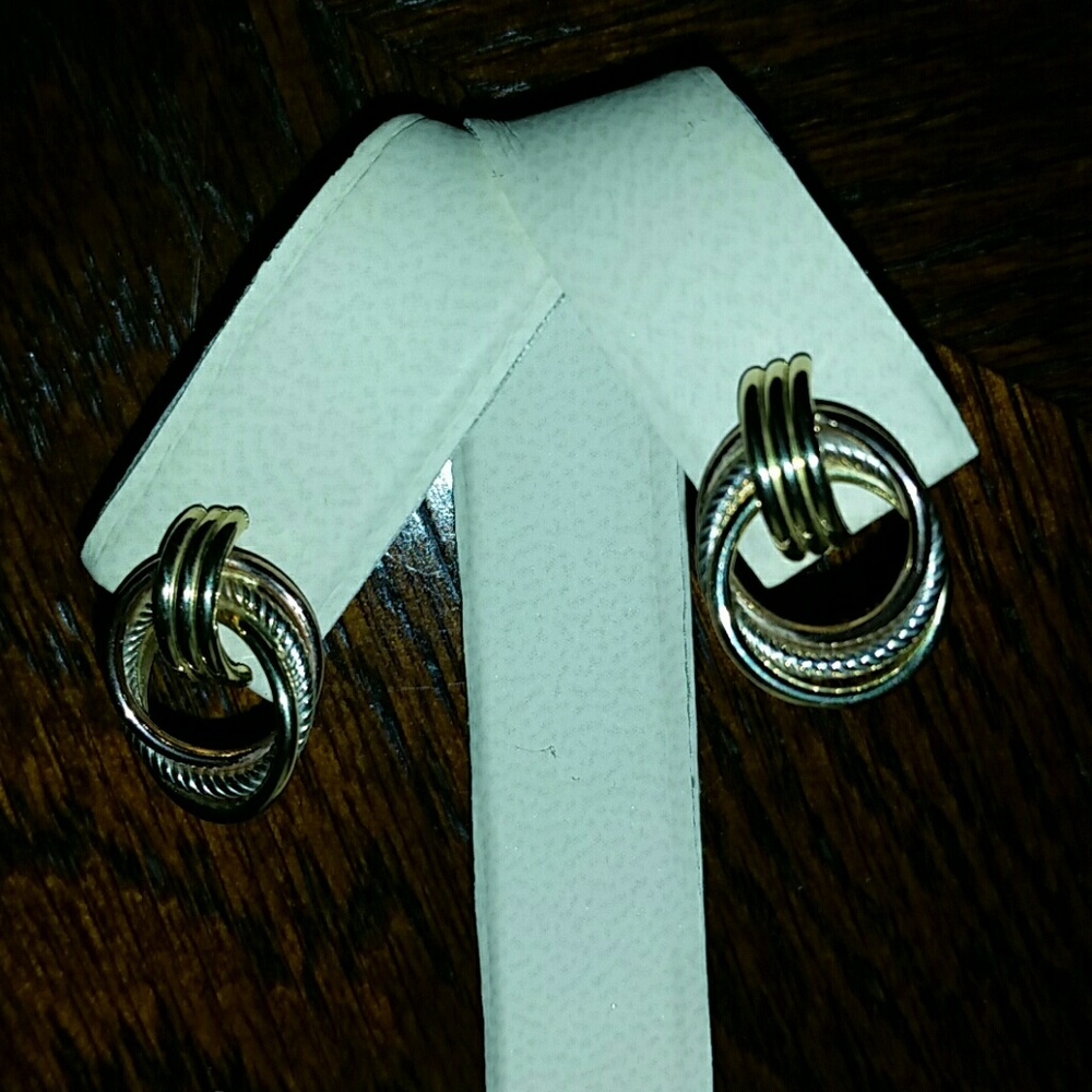 Vintage Real 9k Gold  Love Knot Earrings