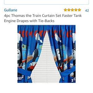 4pc Thomas the train curtain set