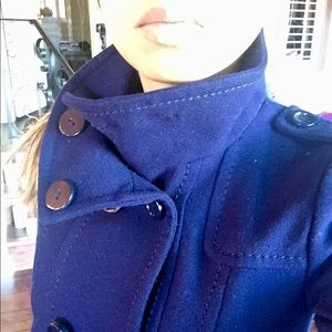 H&M Navy Blue Military Style Double Breasted Coat