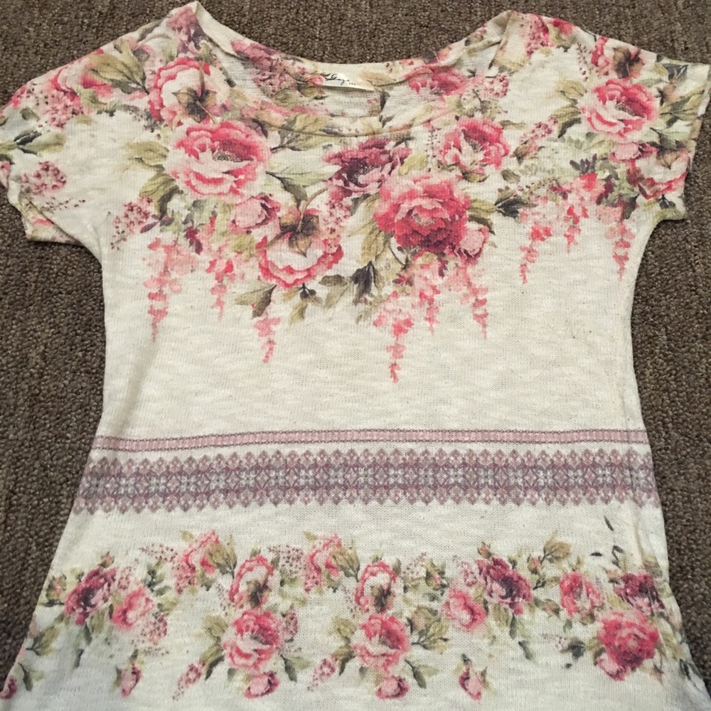 Flower Print Light-weight sweater
