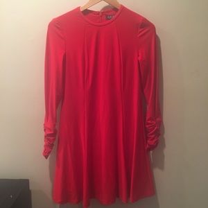 Lauren RALPH Lauren red long sleeve a-line dress