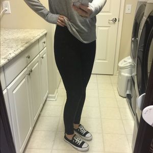 Lysse Black Matt Gloss Faux Leather Legging large