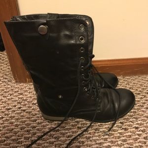 Black combat boots