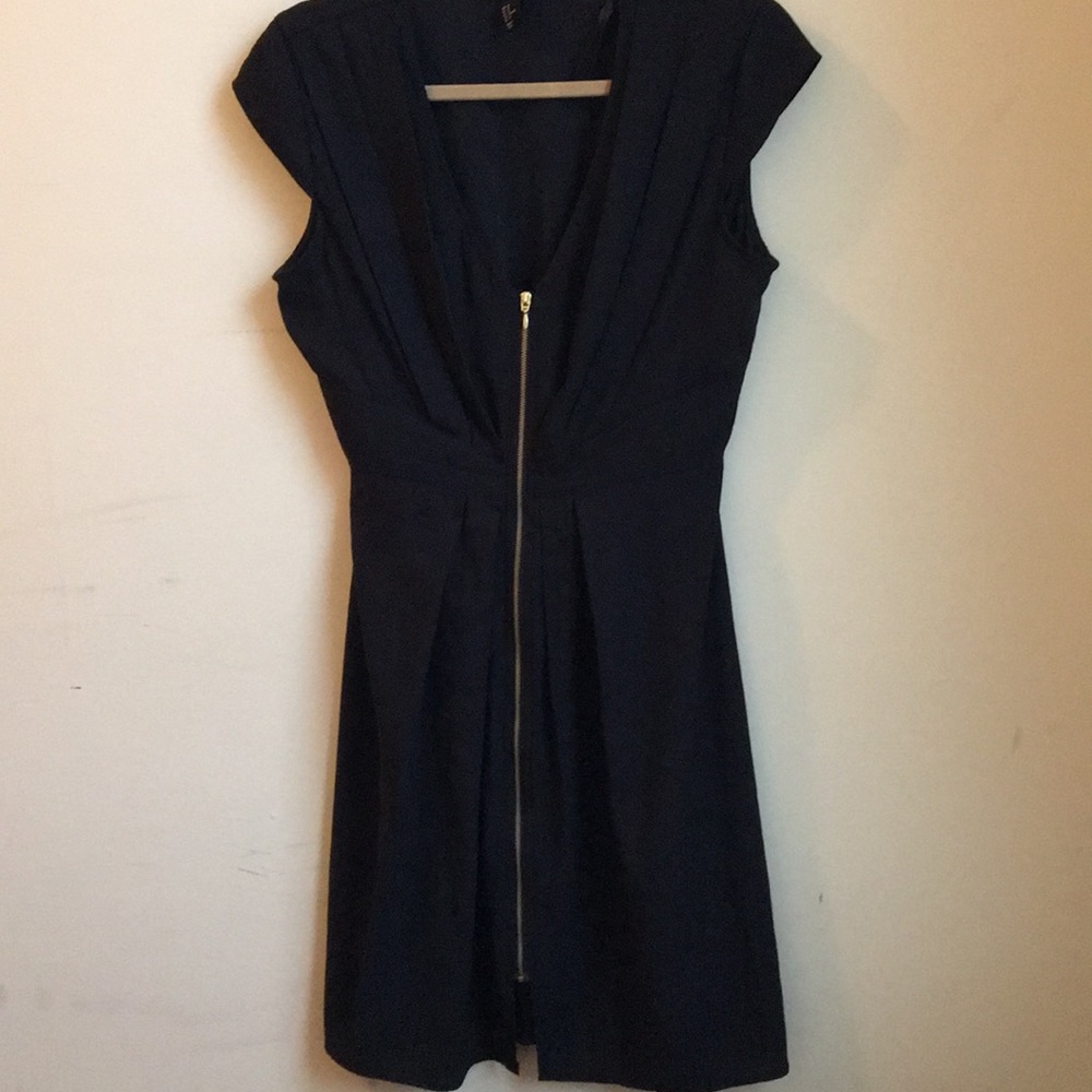 Black H&M dress with gold zipper