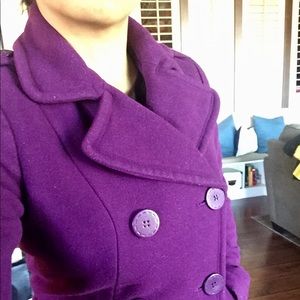 H&M Purple Double Breasted Peacoat.