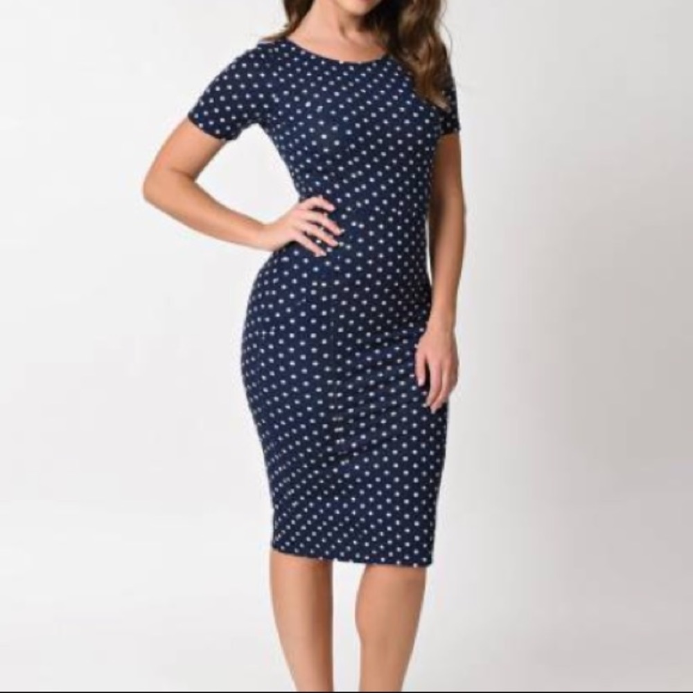 Unique Vintage Navy Dress
