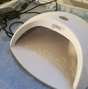 Gelish light, gel polish, and nail rack