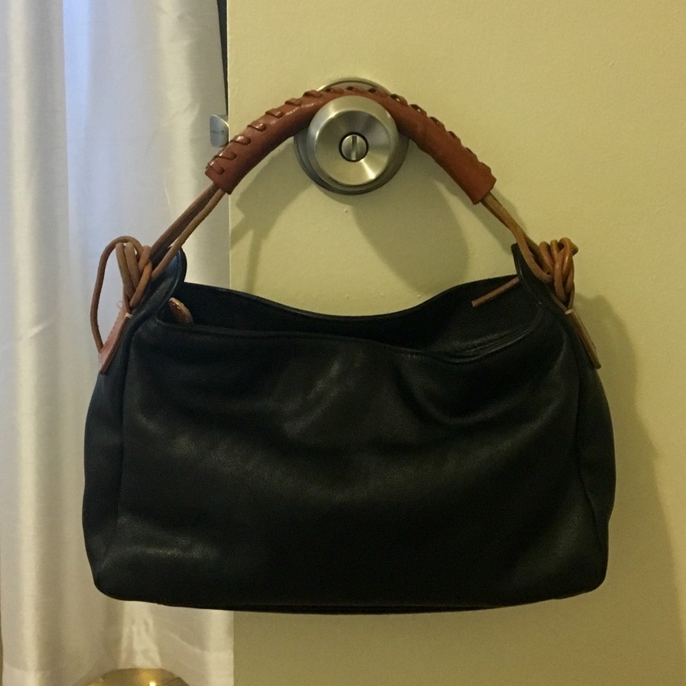 PLINIO VISONA Black Leather Bag