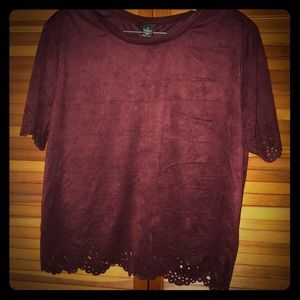 Maroon suede shirt