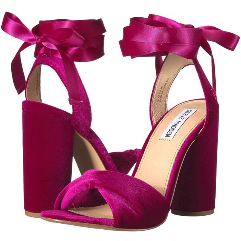 STEVE MADDEN Clary-V Velvet Sandal Heels