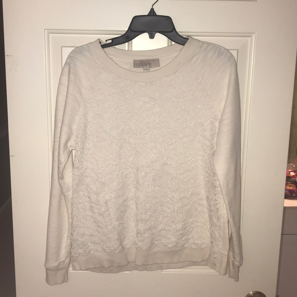 LOFT lace detailed sweatshirt