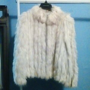 Silver fox fur coat