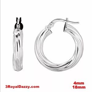 Twisted Round Hoop Earring 14kt gold layer on 925
