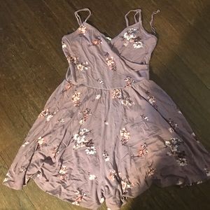 Purple floral romper