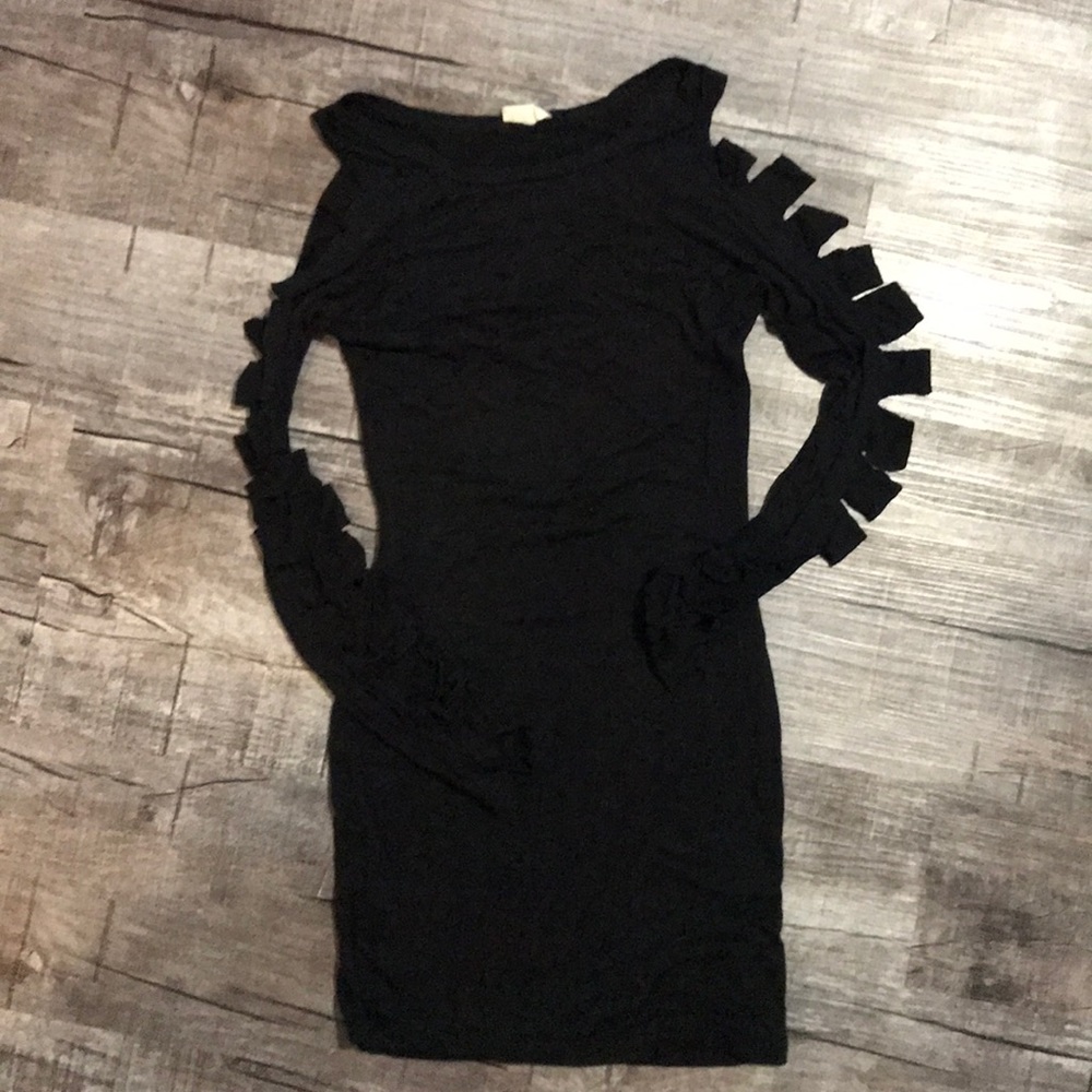 Tobi Black Slash Sleeve Dress