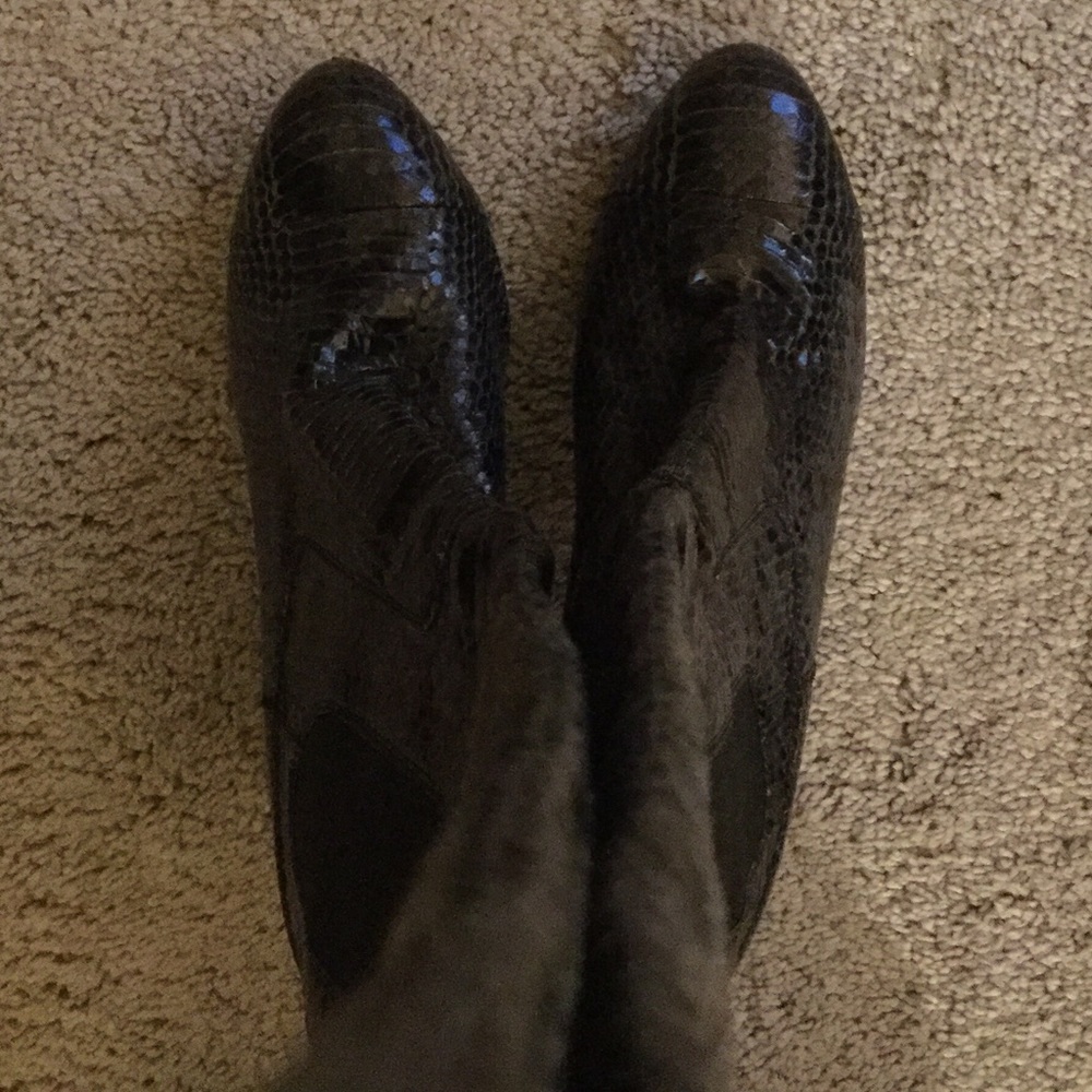 RARE Juicy Couture Black Python Romi Boots Sz 8.5 - Picture 4 of 7