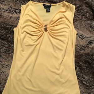 EUC Etcetera yellow tank top with gold piece