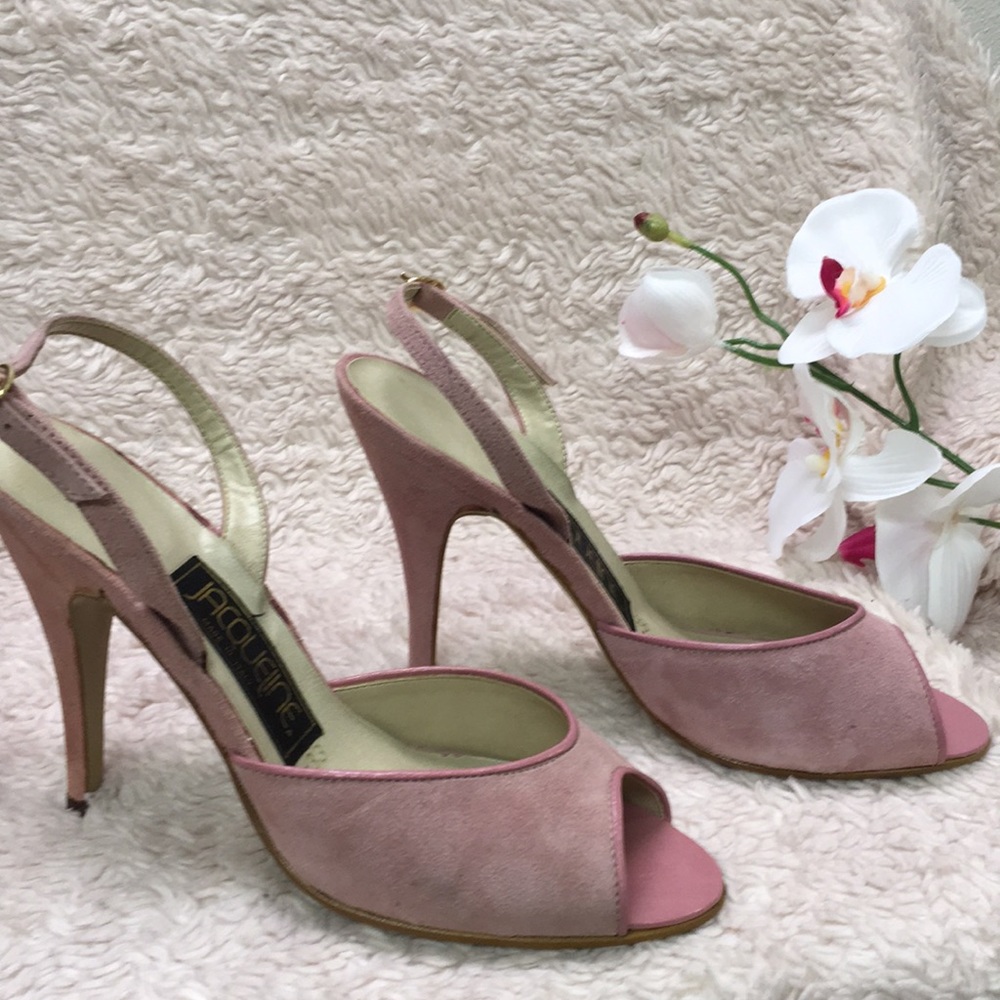 💝Jacqueline Pink Suede Heels