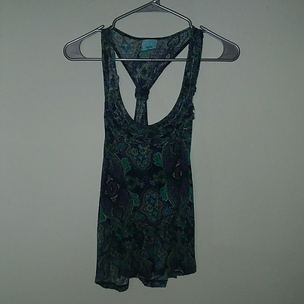Bohemian Tank Top with Tie Knot