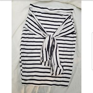 NWOT Navy Blue and White Striped Sash Tie Skirt
