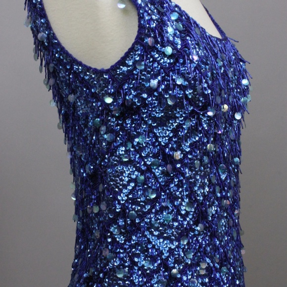 VINTAGE SEQUIN SHIMMY SHELL HOLIDAY LUXE PARTY TOP - Picture 2 of 6