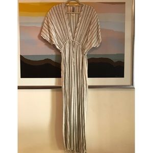 Free People Linen Deep V Dress