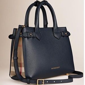 Authentic Burberry Medium Banner Satchel - black
