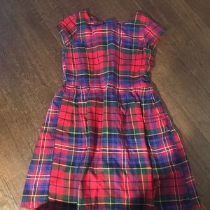 Holiday plaid girls dress