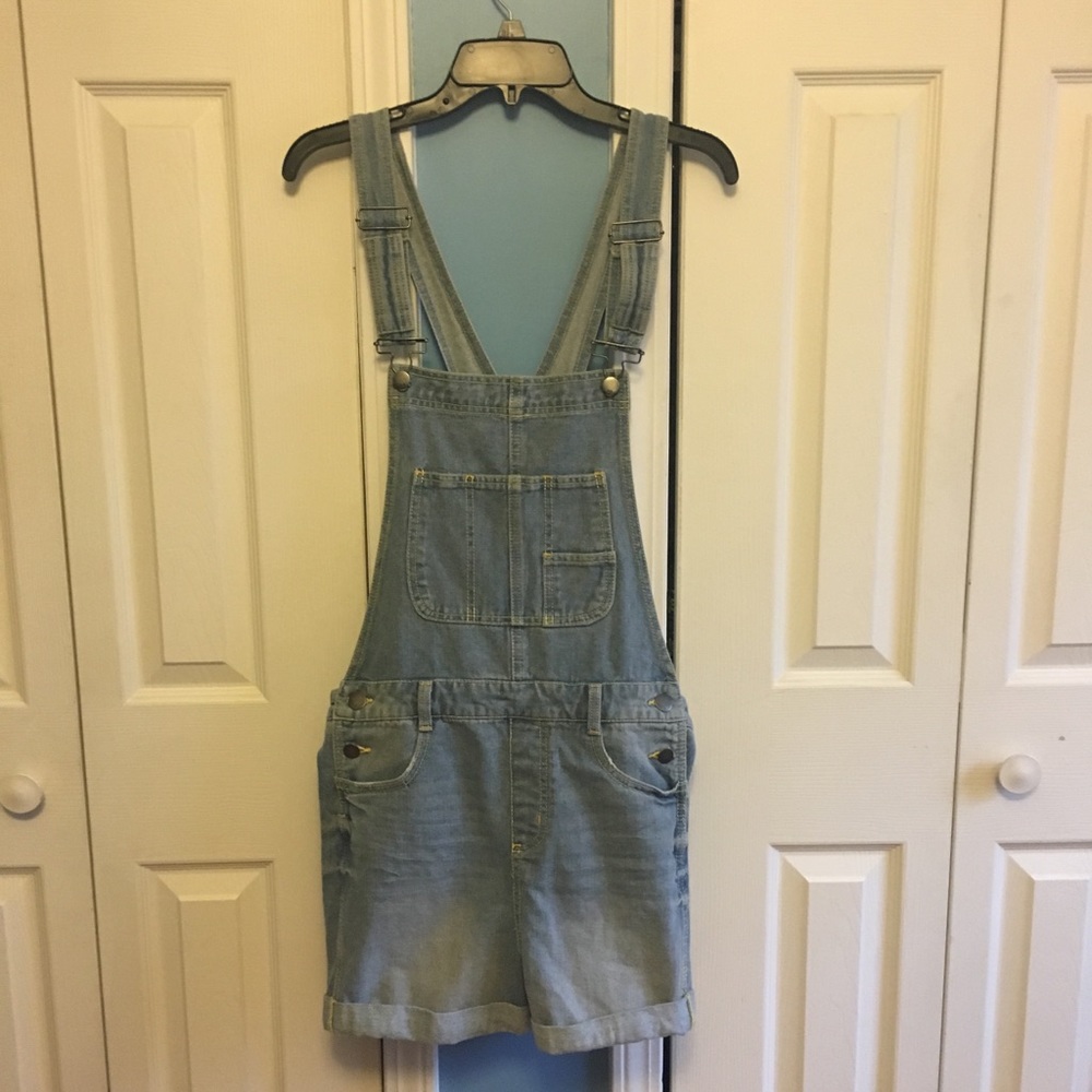 Light Wash Denim Shortalls