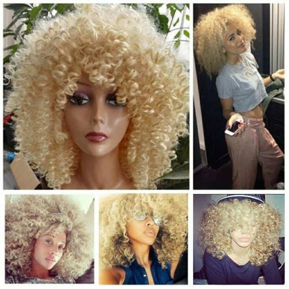 Blonde Curly Lacefront Wig main image 5