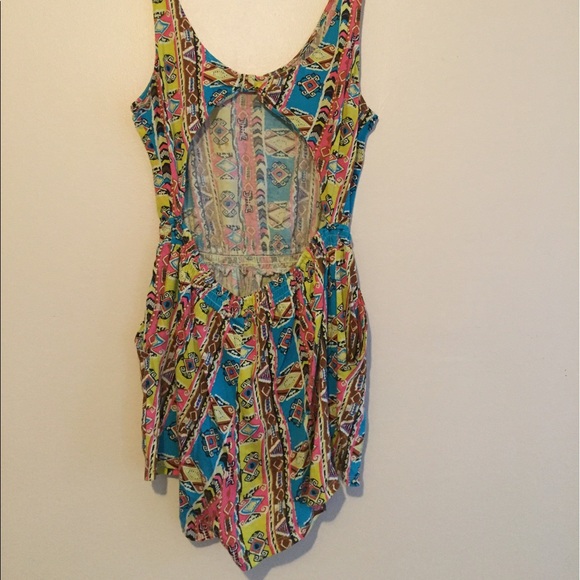 SOLD! Forever 21 colorful romper with open back! - Picture 4 of 6