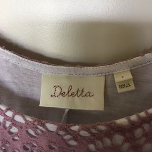 Anthropologie Tops - Deletta size large blush sleeveless lace top Anthropologie Tops - Deletta size large blush sleeveless lace top