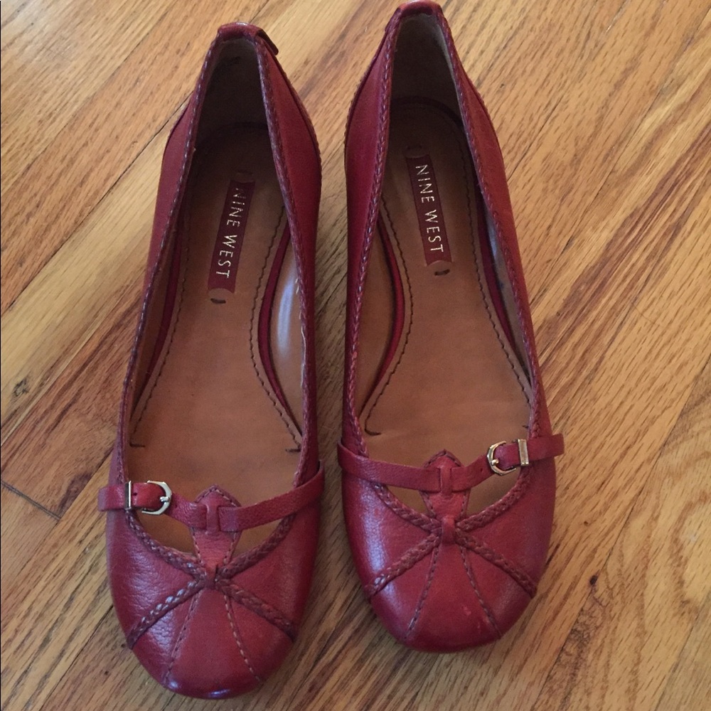 Nine West red flats with lovely details