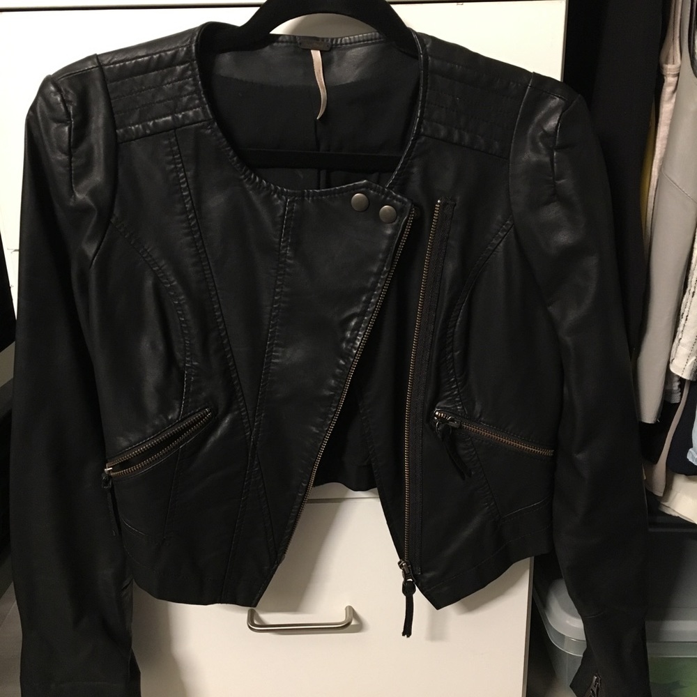Free people size 4 vegan leather jacket