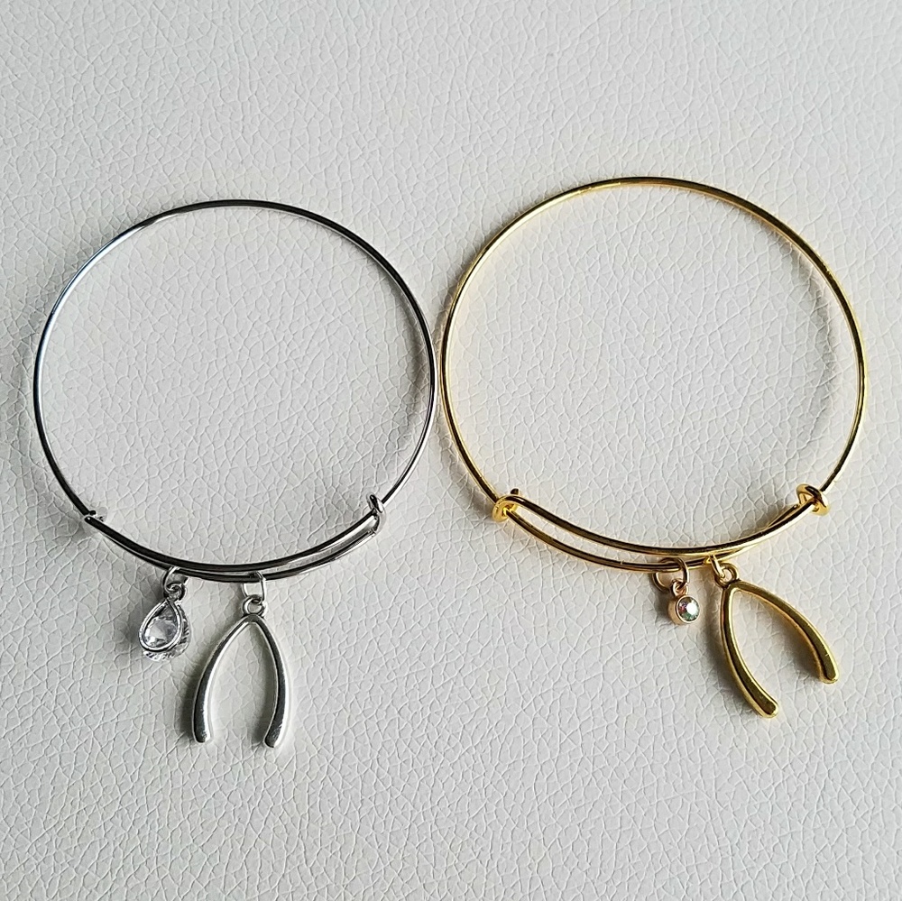 New wishbone charm bracelet, wish charm bracelet