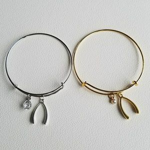 New wishbone charm bracelet, wish charm bracelet