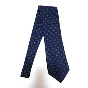 Navy/Blue Wool & Silk Blend Men Tie