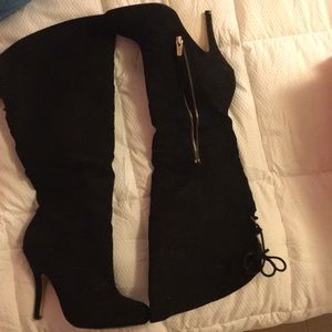Black Suede Knee High boots