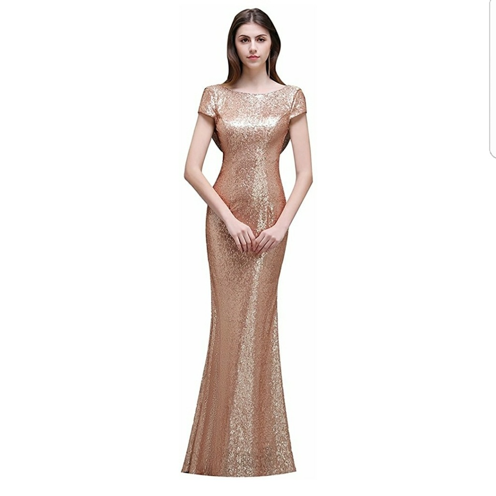 Rose gold sequin gown