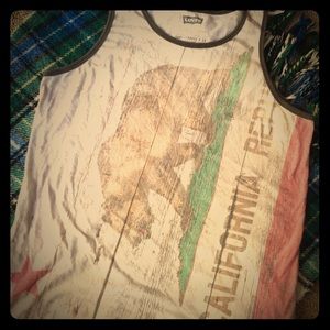 Men's California Republic Flag Tank Soft Cotton