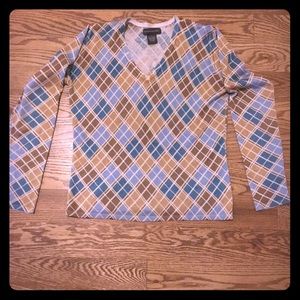 Banana Republic argyle V-Neck sweater. Size Small.