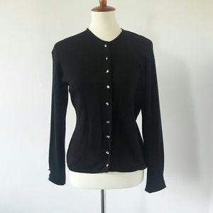 Vintage Anne Klein Black Wool Cardigan