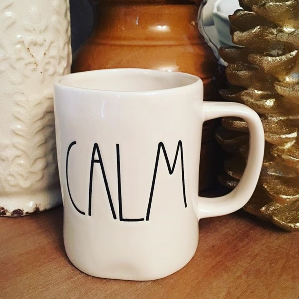 RAE DUNN MAGENTA CALM MUG CUP FOR TEA COFEE