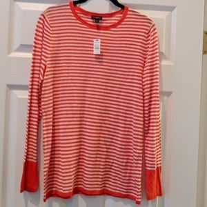 NWT Talbot's lightwt sweater striped Med