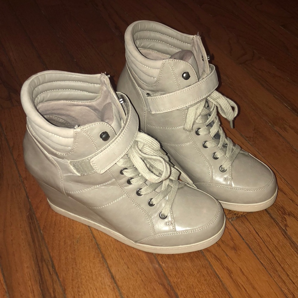 Taupe Sneaker Wedges