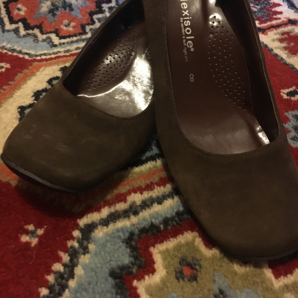 Chocolate suede kitten heels