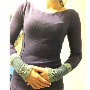 Free People purple waffle shirt XS