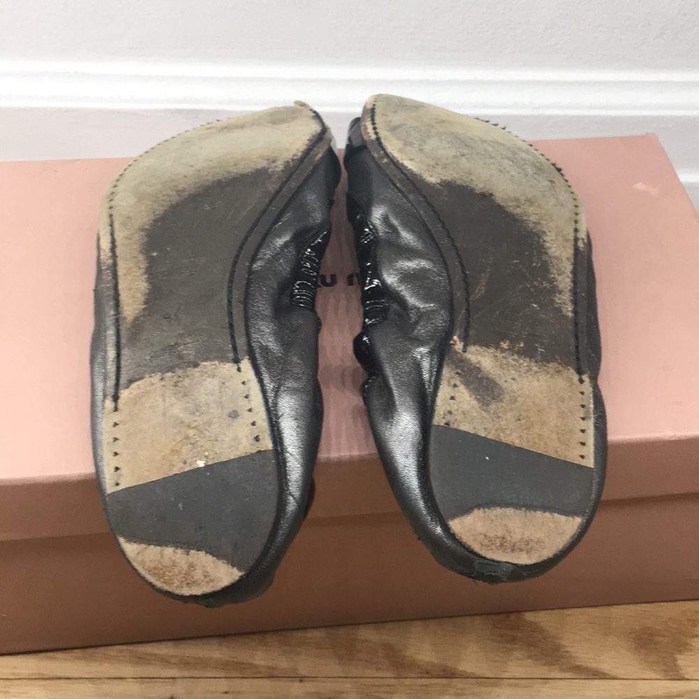 Miu Miu Open Toe Flats With Buckle - image 5